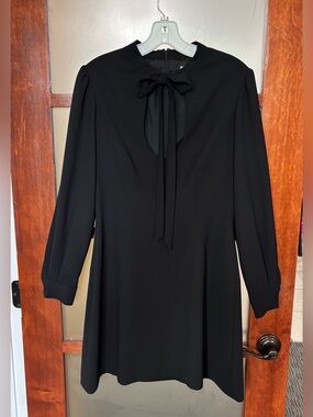 Jill Jill Stuart Long-Sleeve Tie-Neck A-Line Dress